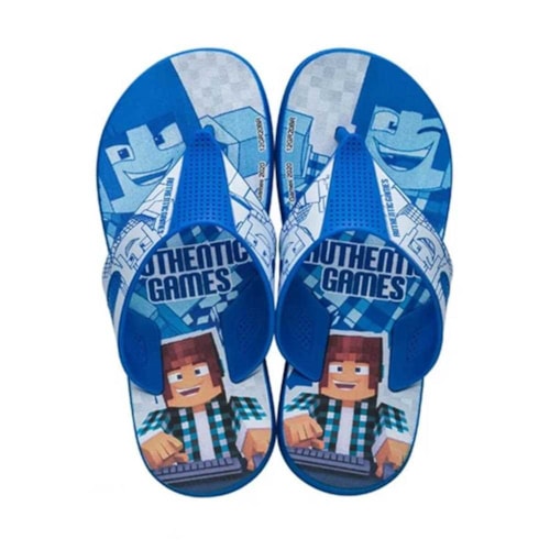 Detalhe - Chinelo Grendene Authentic Games Menino 22536 Azul/Azul