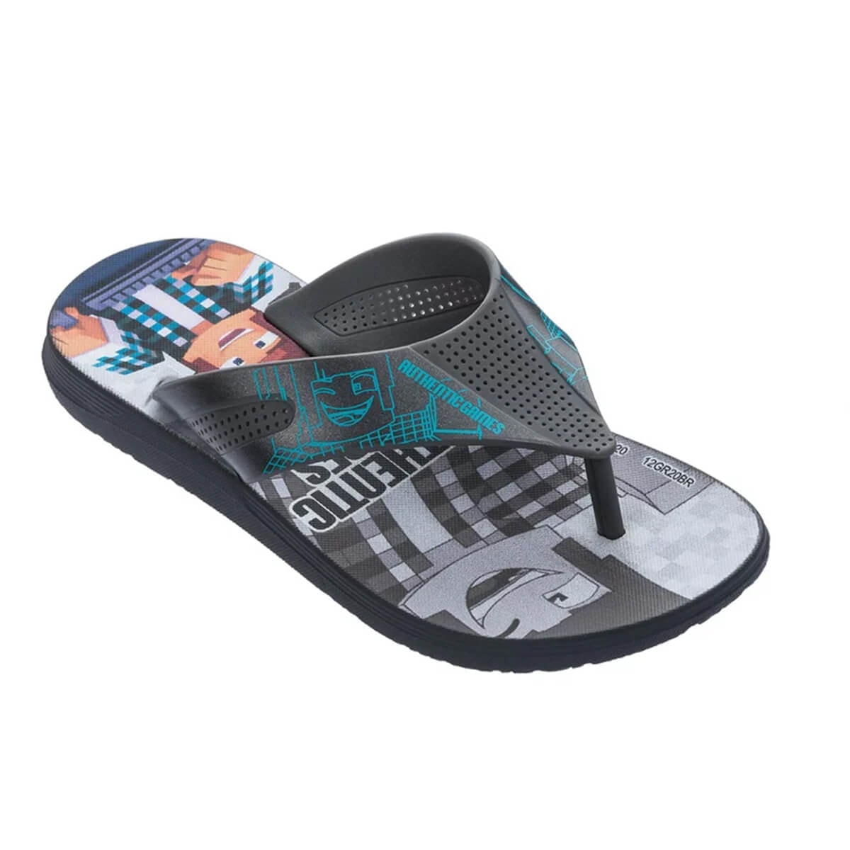 Chinelo Grendene Authentic Games Menino 22536 Grafite/Cinza Chinelo Grendene Authentic Games Menino 22536 Grafite/Cinza