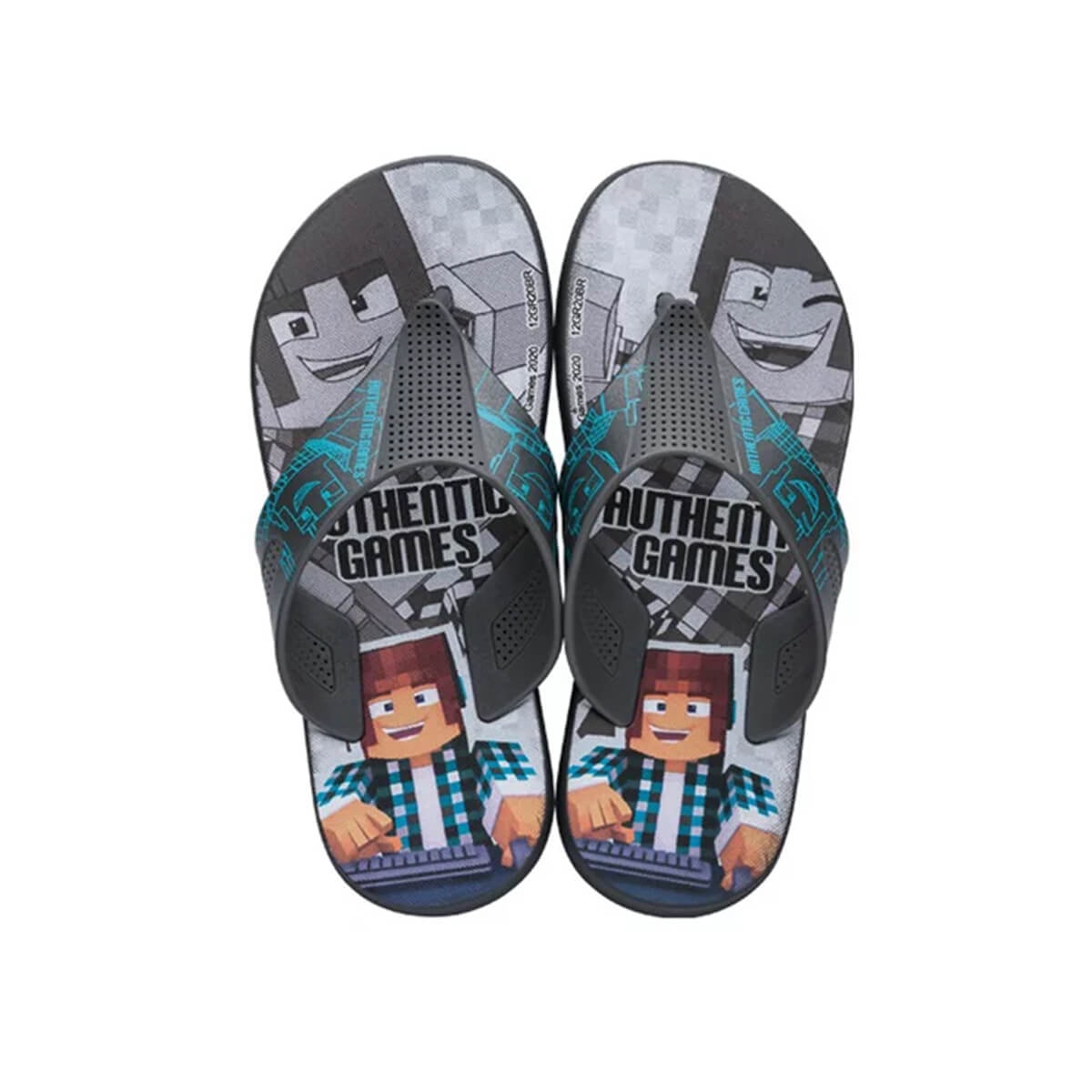 Chinelo Grendene Authentic Games Menino 22536 Grafite/Cinza Chinelo Grendene Authentic Games Menino 22536 Grafite/Cinza
