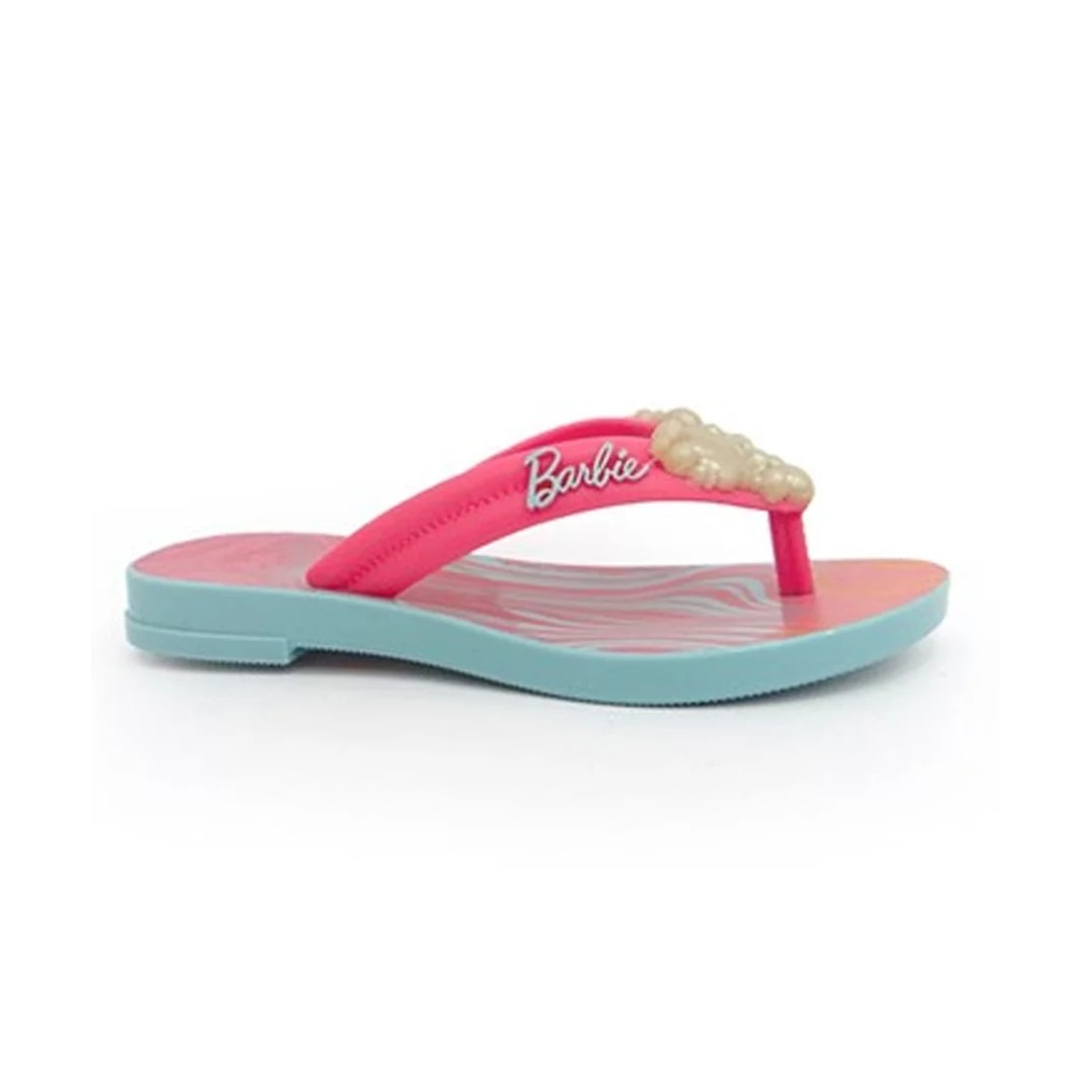 Chinelo Grendene Barbie Charme Rasteiro 22631 Verde/Rosa