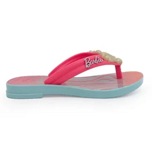 Chinelo Grendene Barbie Charme Rasteiro 22631 Verde/Rosa