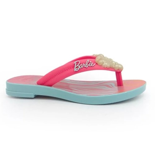 Chinelo Grendene Barbie Charme Rasteiro 22631 Verde/Rosa