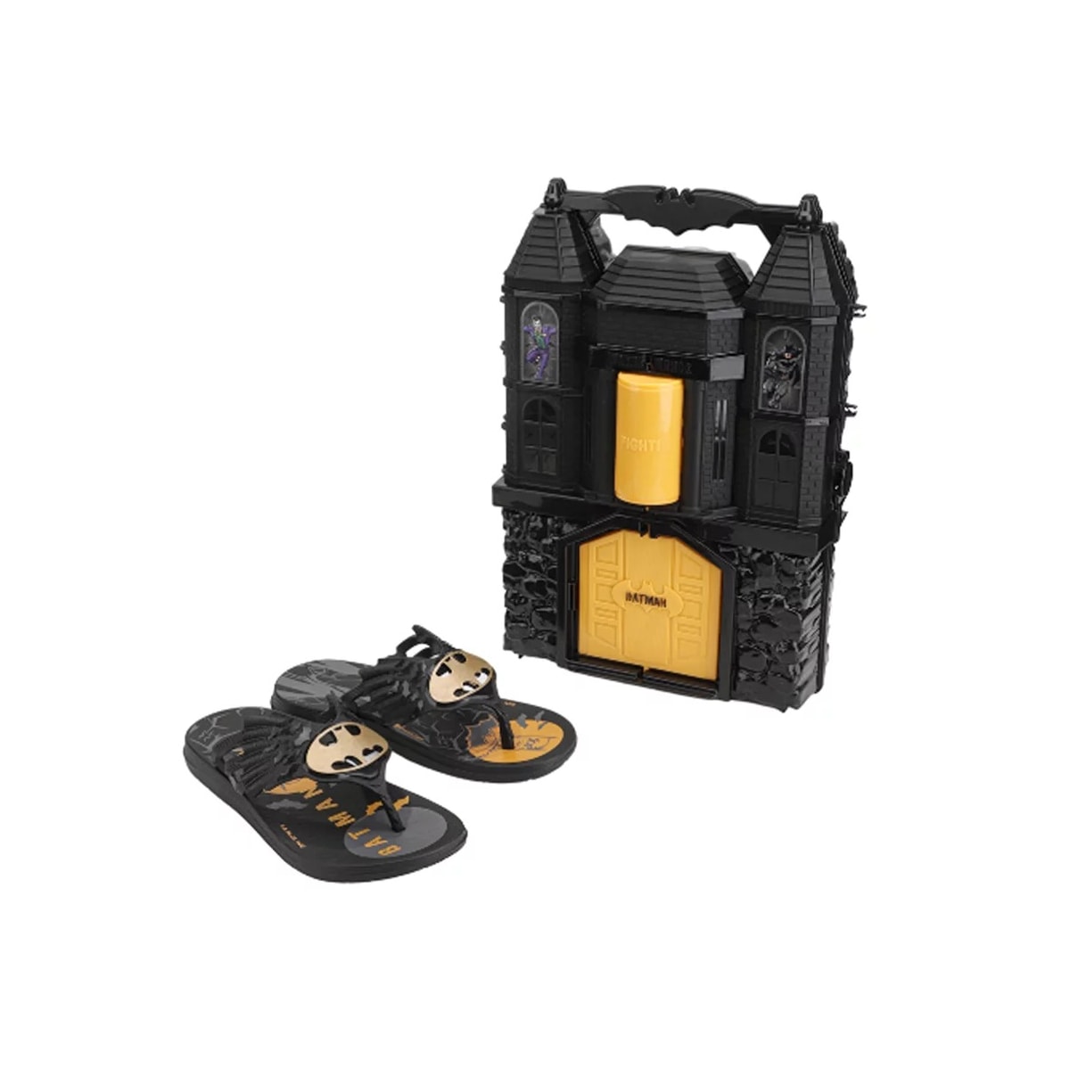 Chinelo Grendene Batman Batcaverna 22761 Preto/Amarelo/Grafit Chinelo Grendene Batman Batcaverna 22761 Preto/Amarelo/Grafit