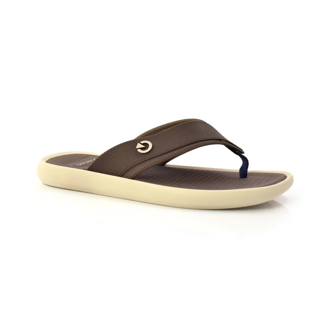 Chinelo Grendene Dedo Cartago Mali Xiii Bege/Marrom/Azul