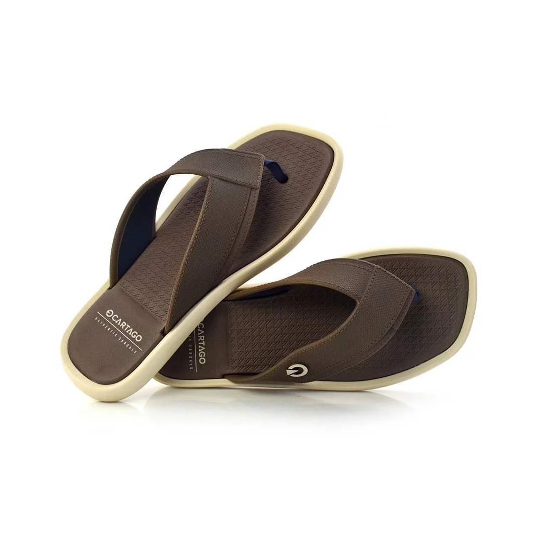 Chinelo Grendene Dedo Cartago Mali Xiii Bege/Marrom/Azul