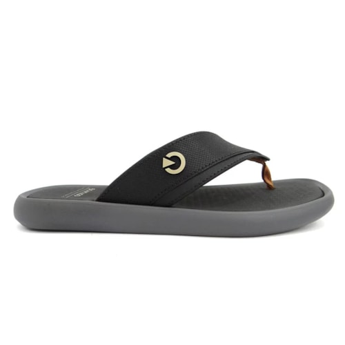 Detalhe - Chinelo Grendene Dedo Cartago Mali Xiii Cinza/Preto