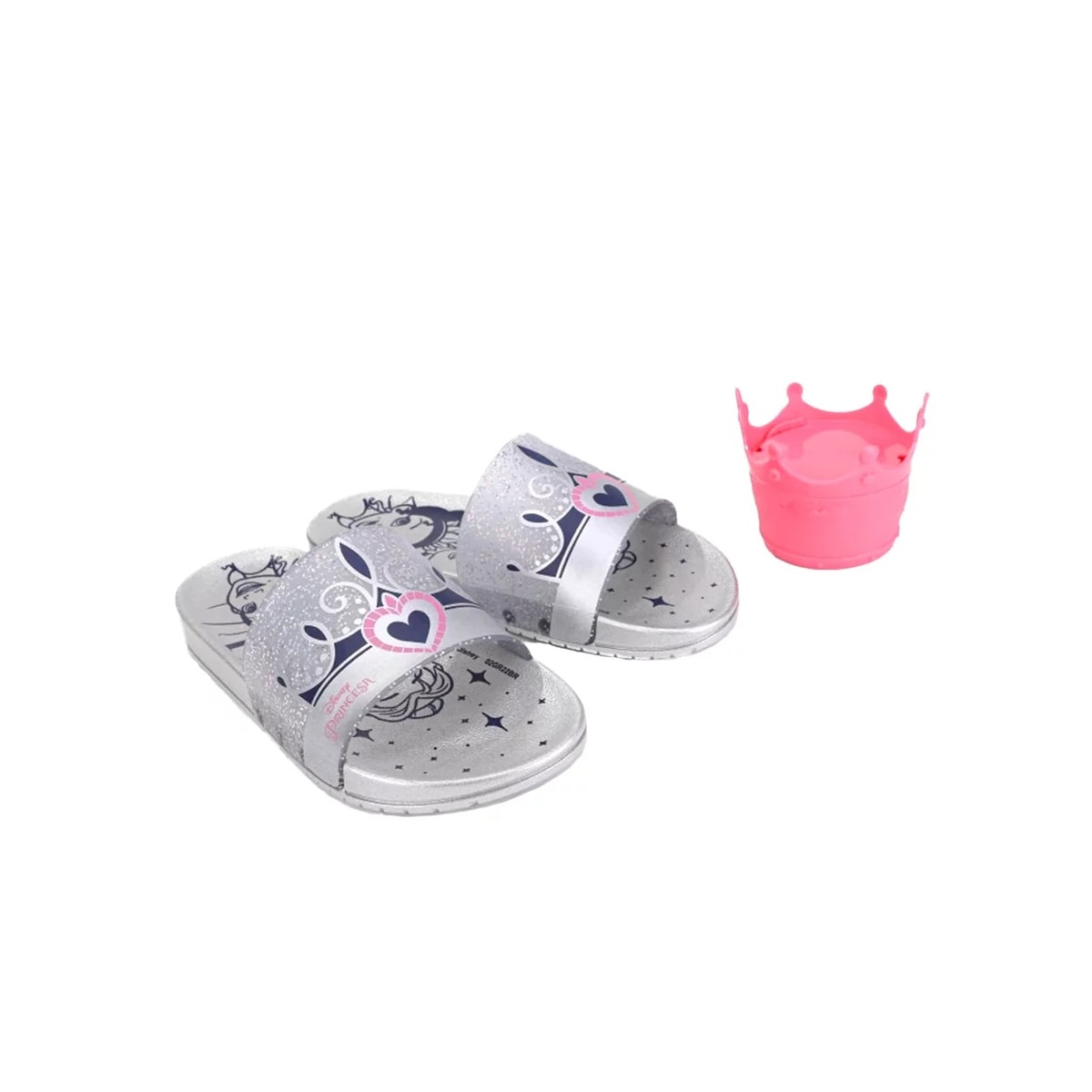 Chinelo Grendene Disney Princesas Surprise 22730 Cinza/Prata Chinelo Grendene Disney Princesas Surprise 22730 Cinza/Prata