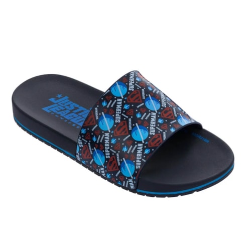 Chinelo Grendene Liga da Justiça Planets Menino 22525 Azul/Azul/Vermelho