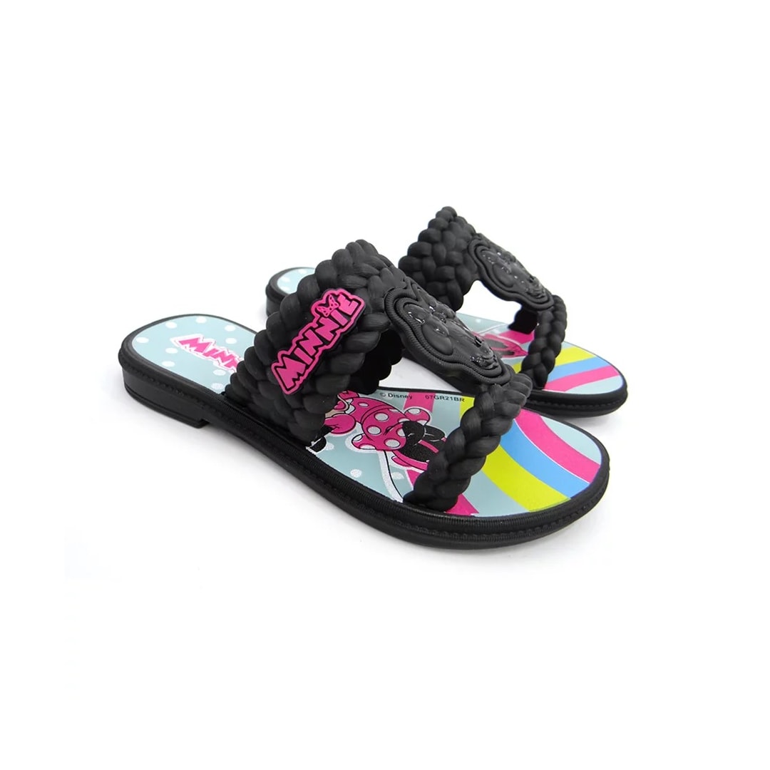 Chinelo Grendene Minnie Mini Geladeira Menina 22491 Preto/Preto/Verde Chinelo Grendene Minnie Mini Geladeira Menina 22491 Preto/Preto/Verde