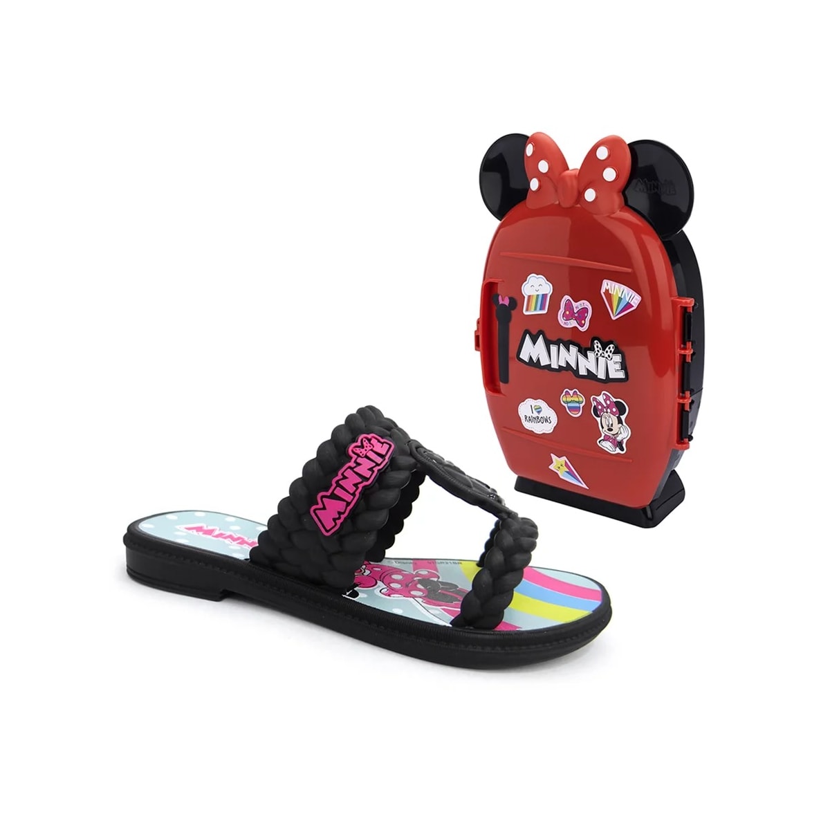 Chinelo Grendene Minnie Mini Geladeira Menina 22491 Preto/Preto/Verde Chinelo Grendene Minnie Mini Geladeira Menina 22491 Preto/Preto/Verde