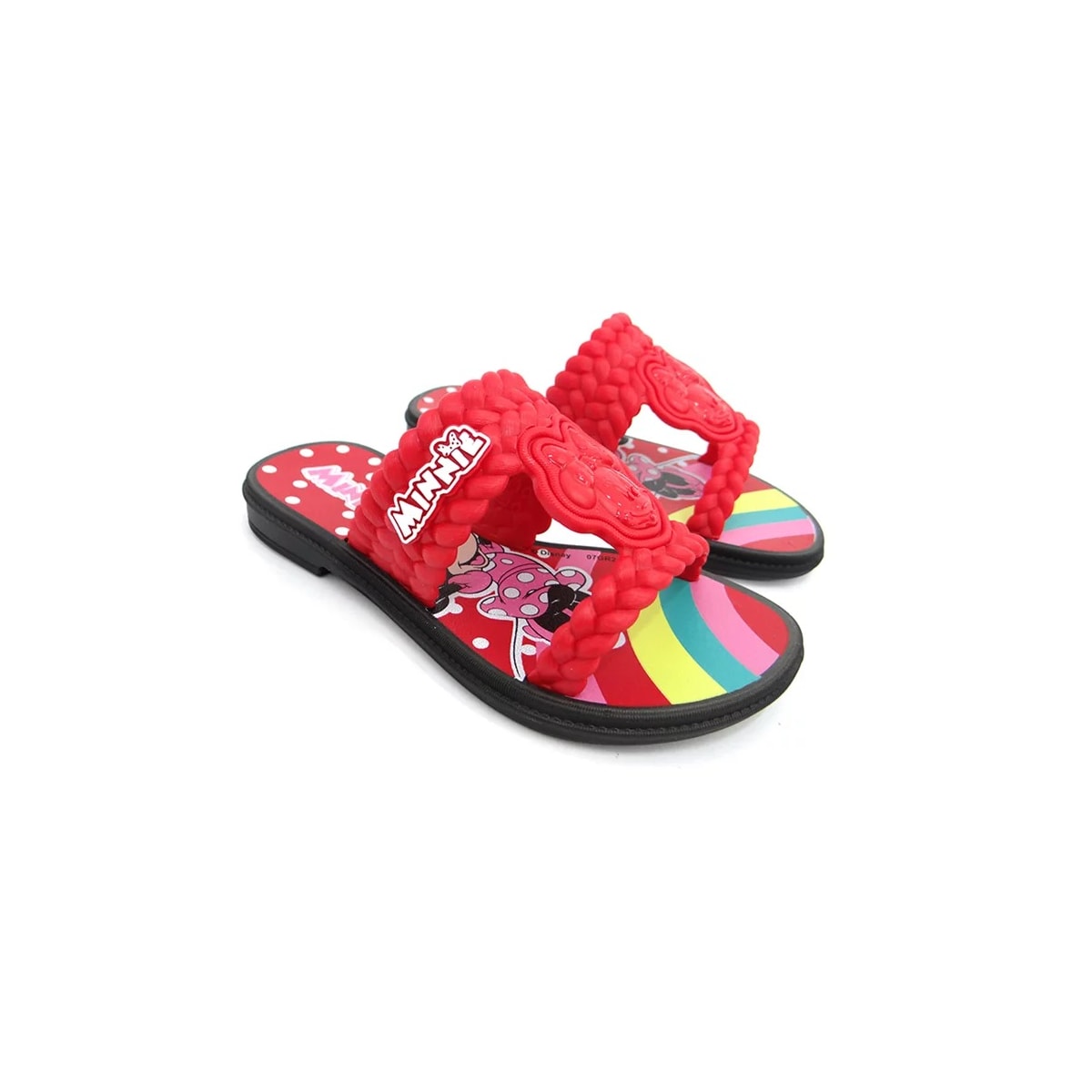 Chinelo Grendene Minnie Mini Geladeira Menina 22491 Preto/Vermelho