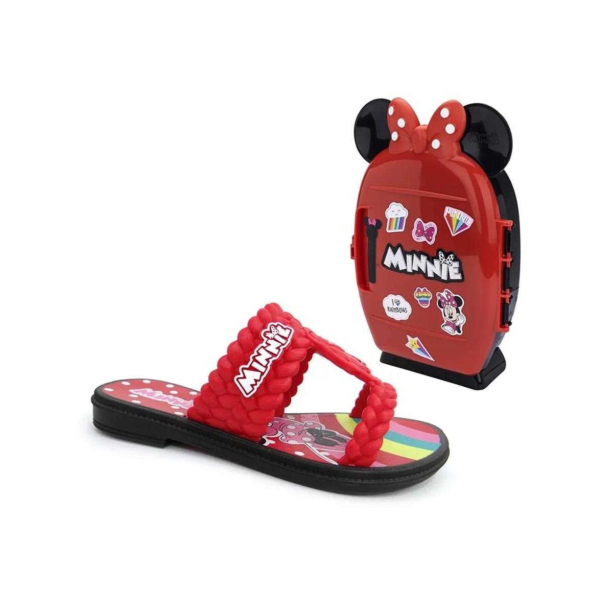 Chinelo Grendene Minnie Mini Geladeira Menina 22491 Preto/Vermelho Chinelo Grendene Minnie Mini Geladeira Menina 22491 Preto/Vermelho