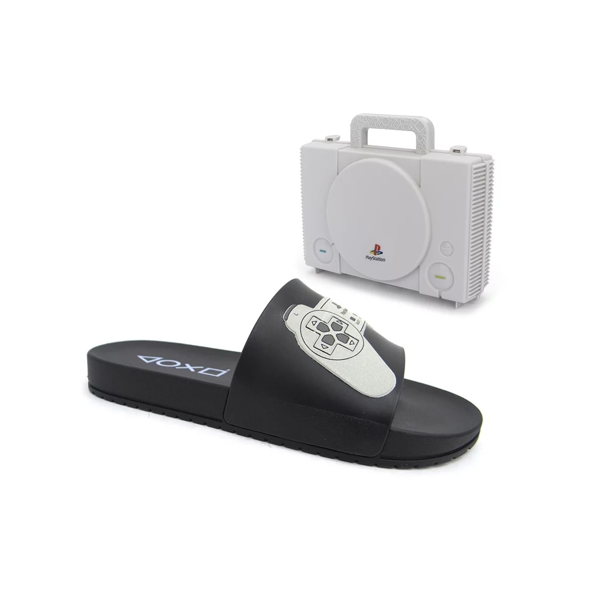 Chinelo Grendene Playstation Play One Slide Menino 22503 Preto/Preto/Cinza Chinelo Grendene Playstation Play One Slide Menino 22503 Preto/Preto/Cinza