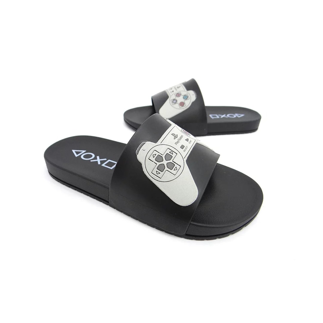 Chinelo Grendene Playstation Play One Slide Menino 22503 Preto/Preto/Cinza