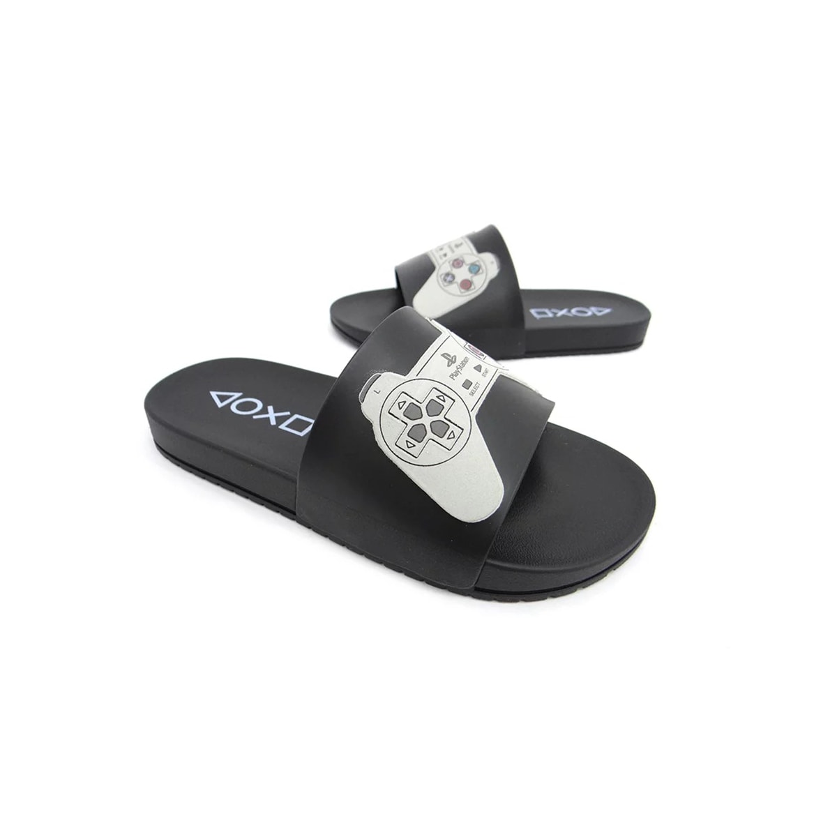 Chinelo Grendene Playstation Play One Slide Menino 22503 Preto/Preto/Cinza