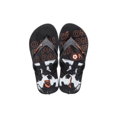 Chinelo Grendene Rider Street Ole Menino 11580 Preto/Branco/Laranja