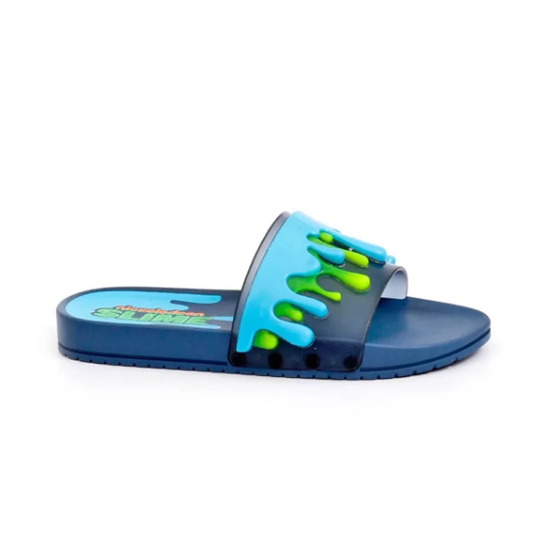 Chinelo Grendene Slime Nickelodeon Slide 22153 Azul/Amarelo