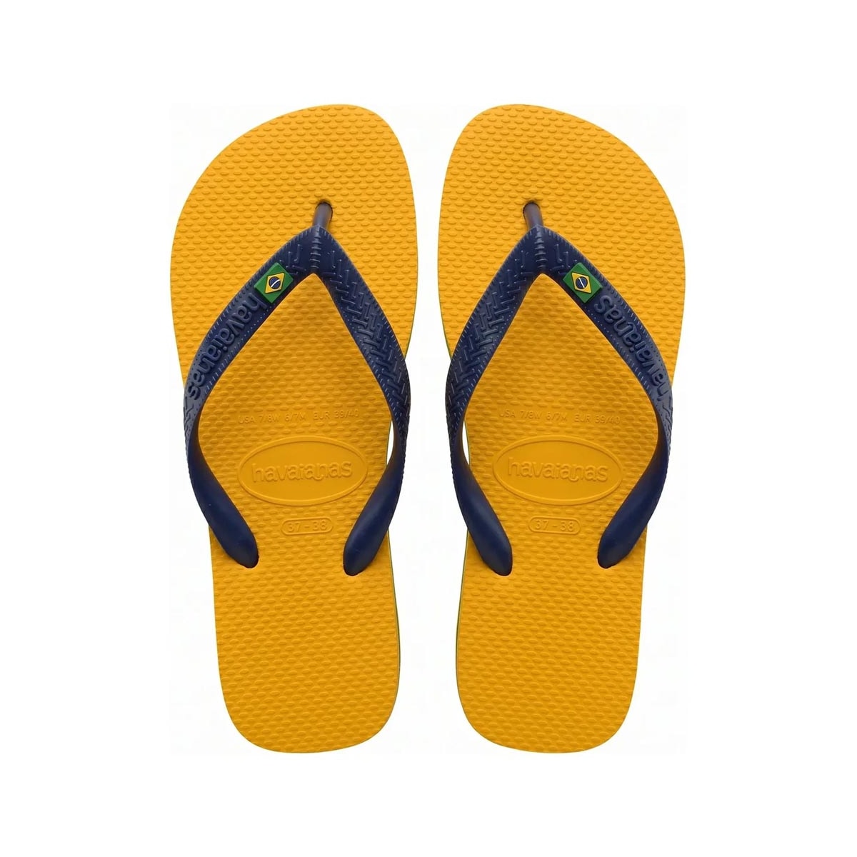 Chinelo Havaianas Brasil Amarelo Pop/Marinho