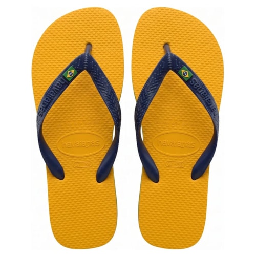 Chinelo Havaianas Brasil Amarelo Pop/Marinho