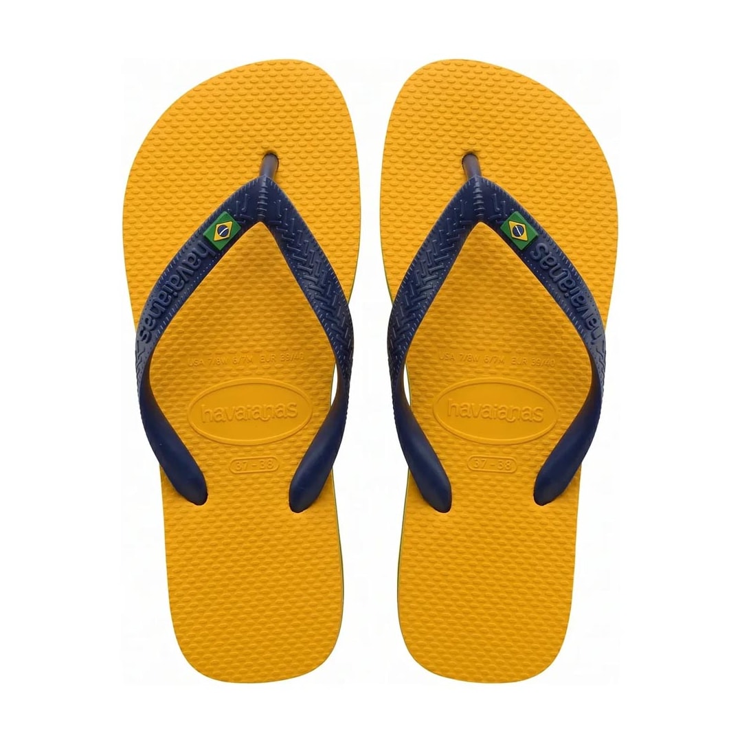 Chinelo Havaianas Brasil Amarelo Pop/Marinho Chinelo Havaianas Brasil Amarelo Pop/Marinho