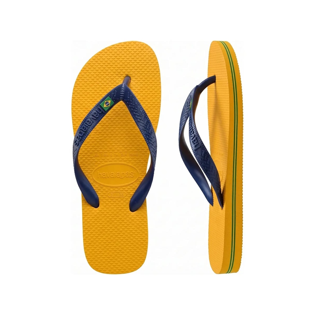 Chinelo Havaianas Brasil Amarelo Pop/Marinho