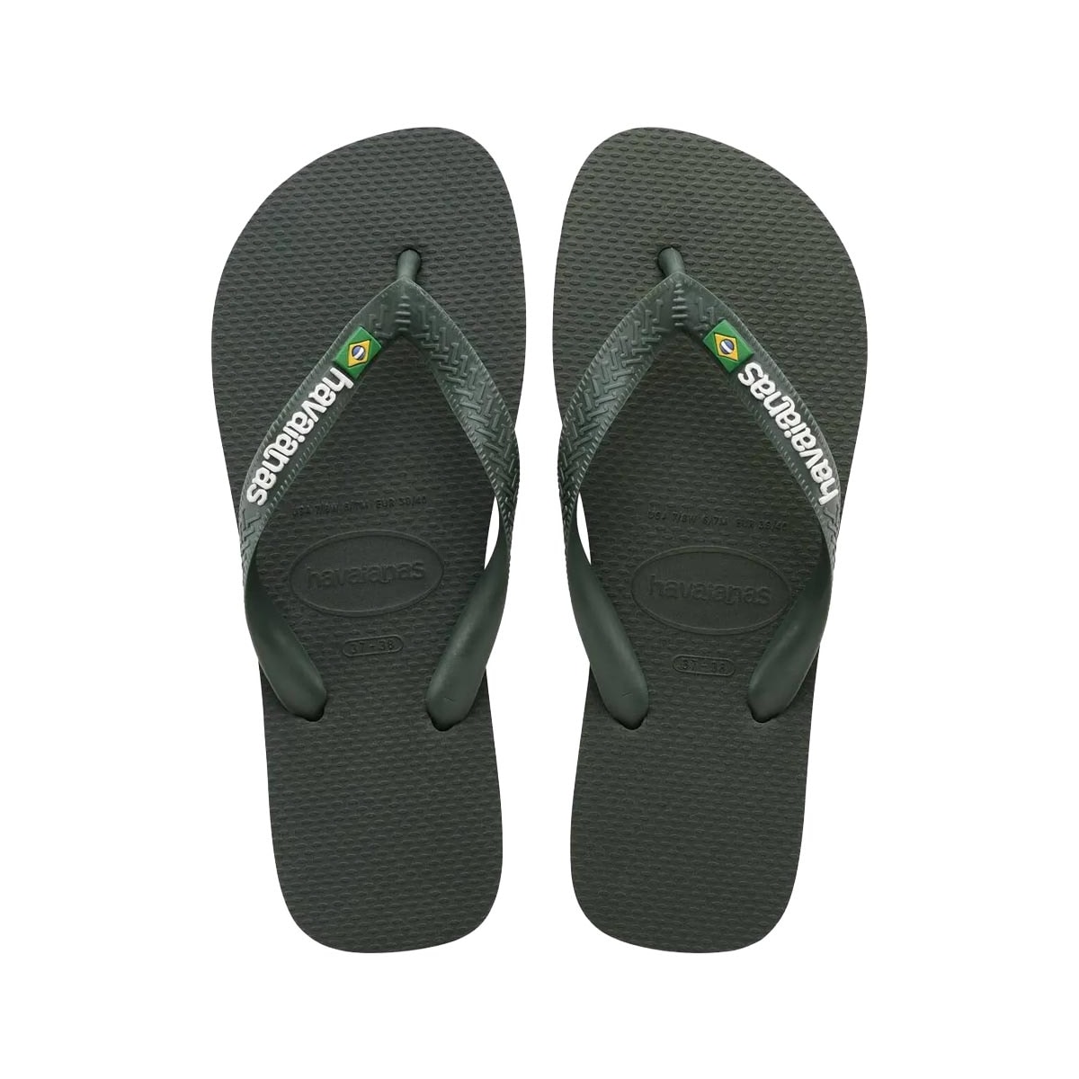 Chinelo Havaianas Brasil Logo Fc Verde Oliva