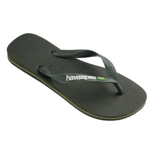 Detalhe - Chinelo Havaianas Brasil Logo Fc Verde Oliva