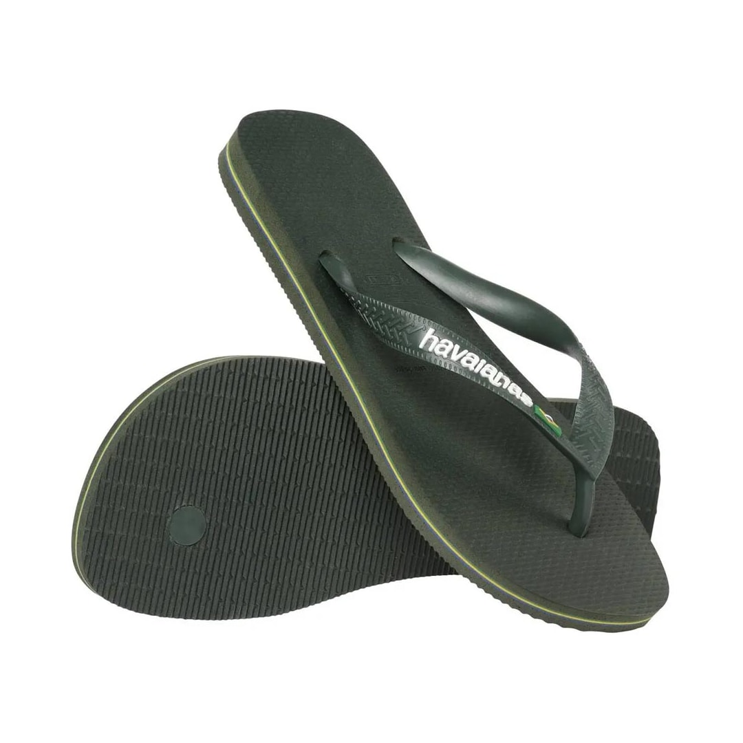 Chinelo Havaianas Brasil Logo Fc Verde Oliva