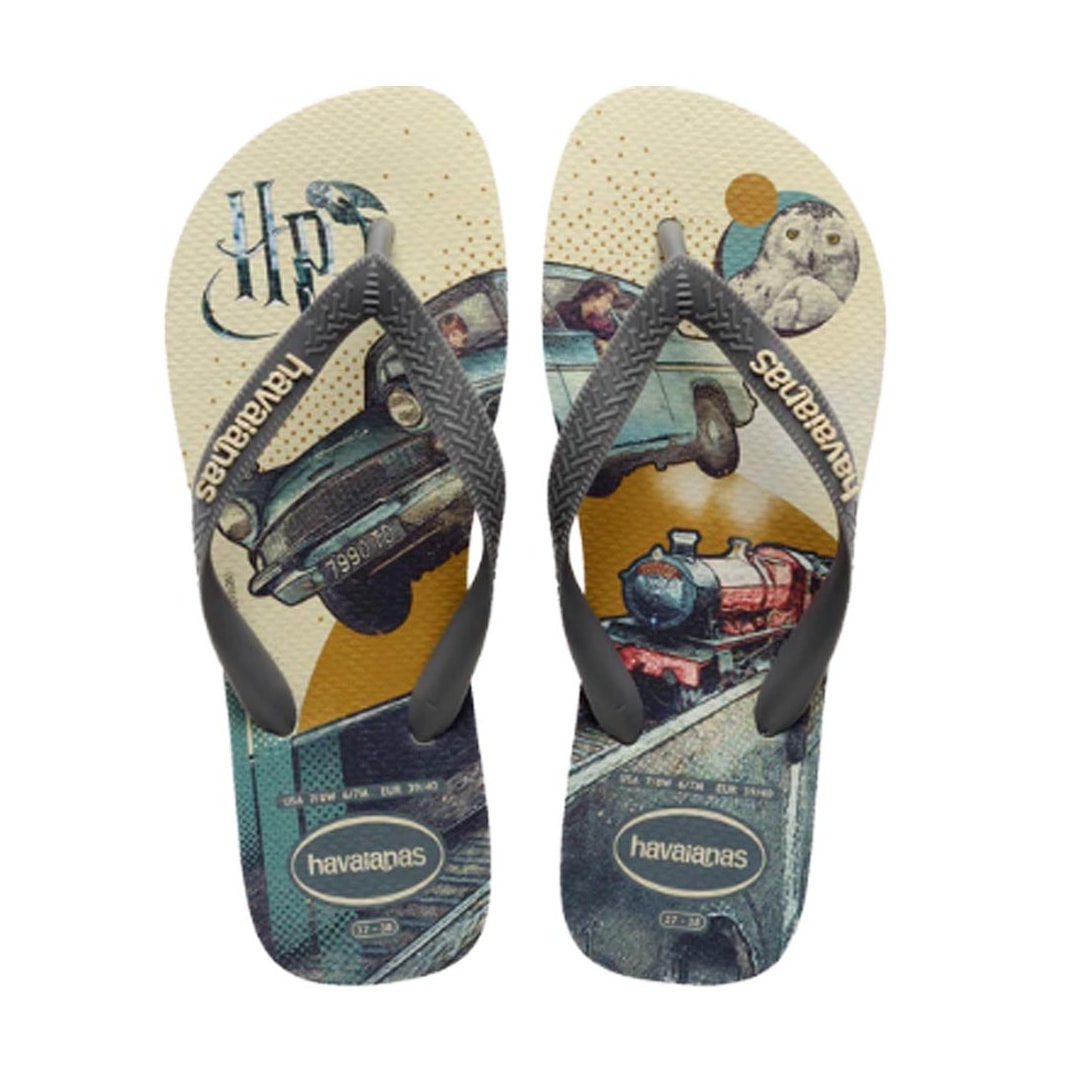 Chinelo Havaianas De Dedo Harry Potter Bege Palha