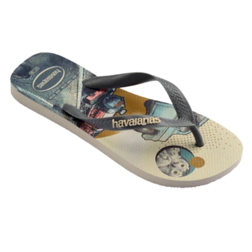 Detalhe - Chinelo Havaianas De Dedo Harry Potter Bege Palha