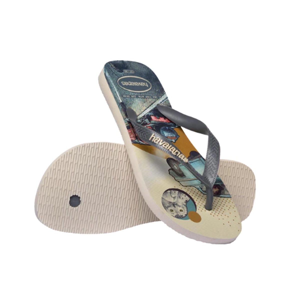 Chinelo Havaianas De Dedo Harry Potter Bege Palha