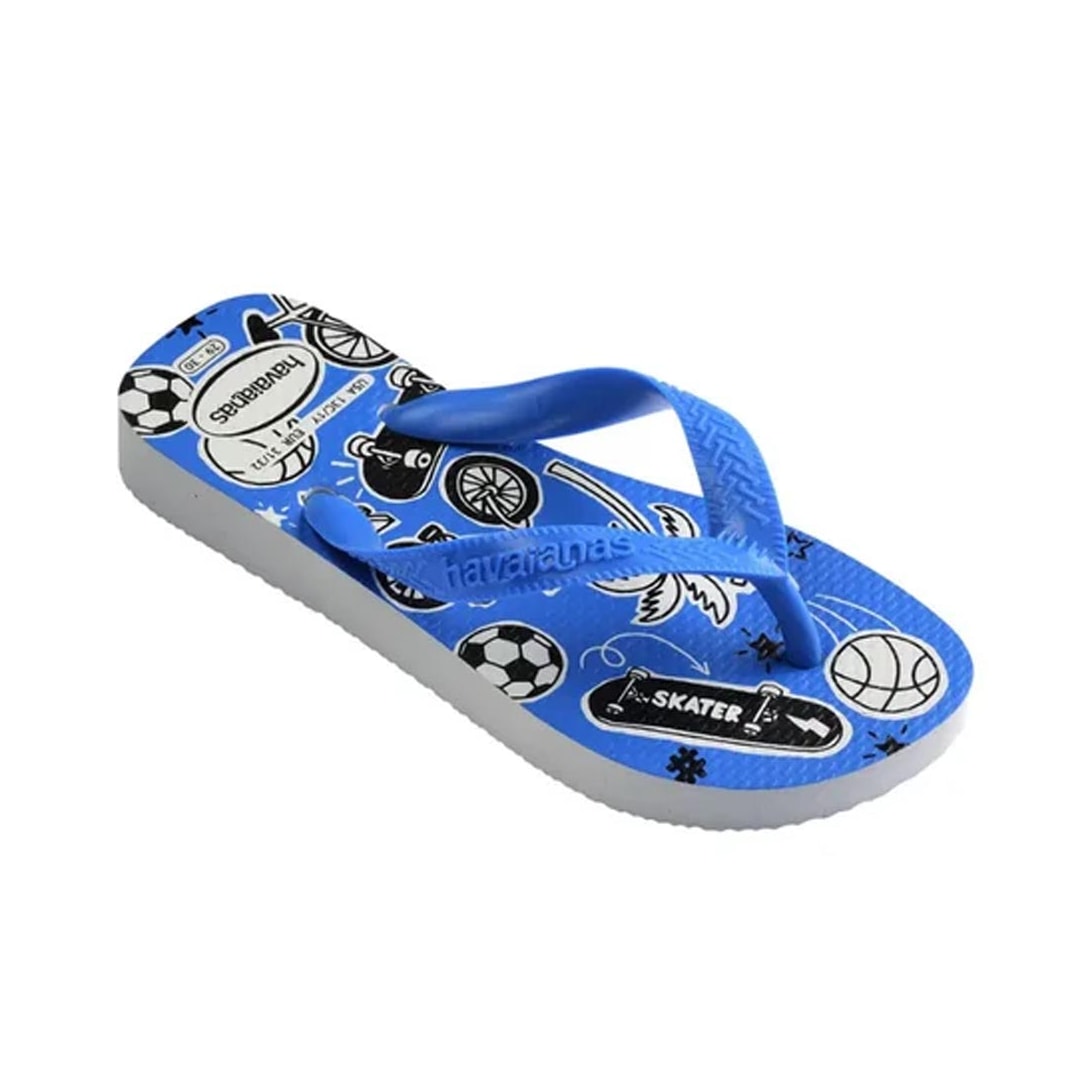 Chinelo Havaianas De Dedo Kids Athletic Branco/Azul