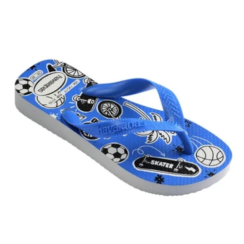 Detalhe - Chinelo Havaianas De Dedo Kids Athletic Branco/Azul