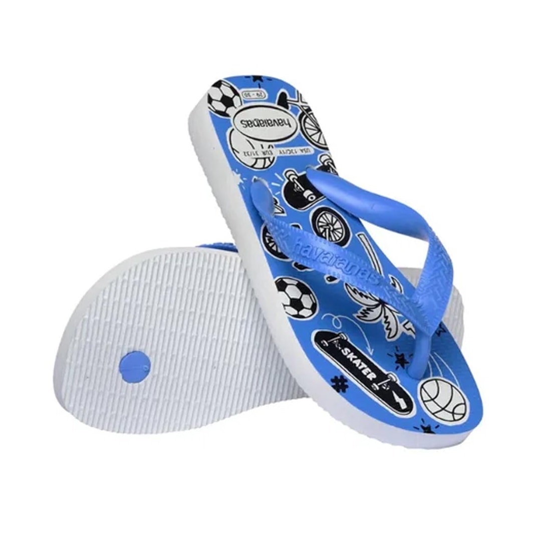 Chinelo Havaianas De Dedo Kids Athletic Branco/Azul
