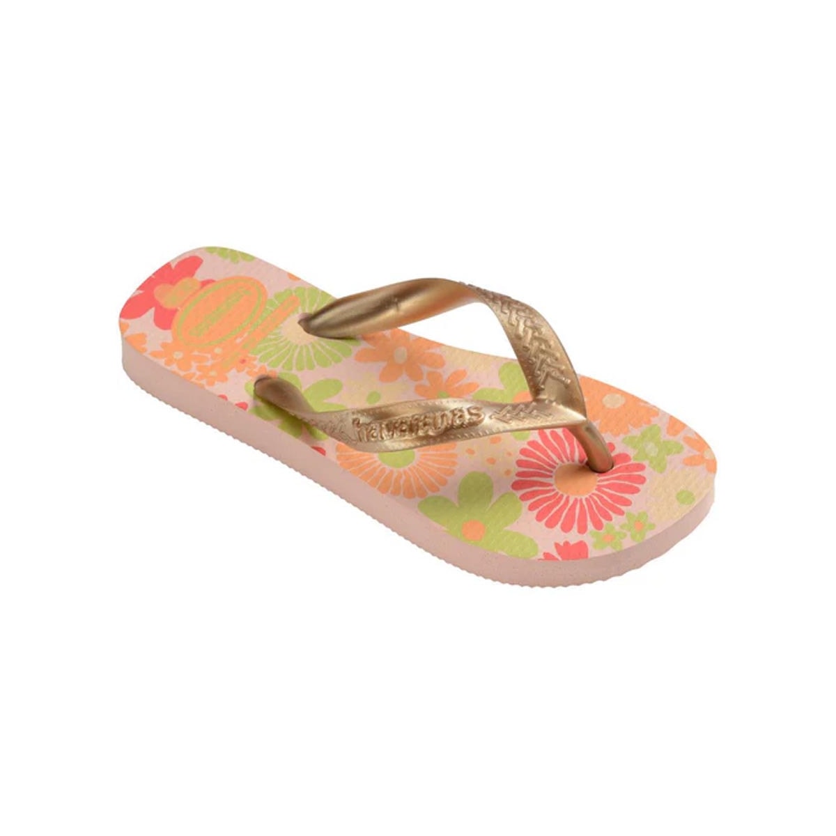 Chinelo Havaianas De Dedo Kids Flores Rosa Ballet