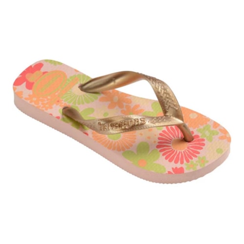Detalhe - Chinelo Havaianas De Dedo Kids Flores Rosa Ballet
