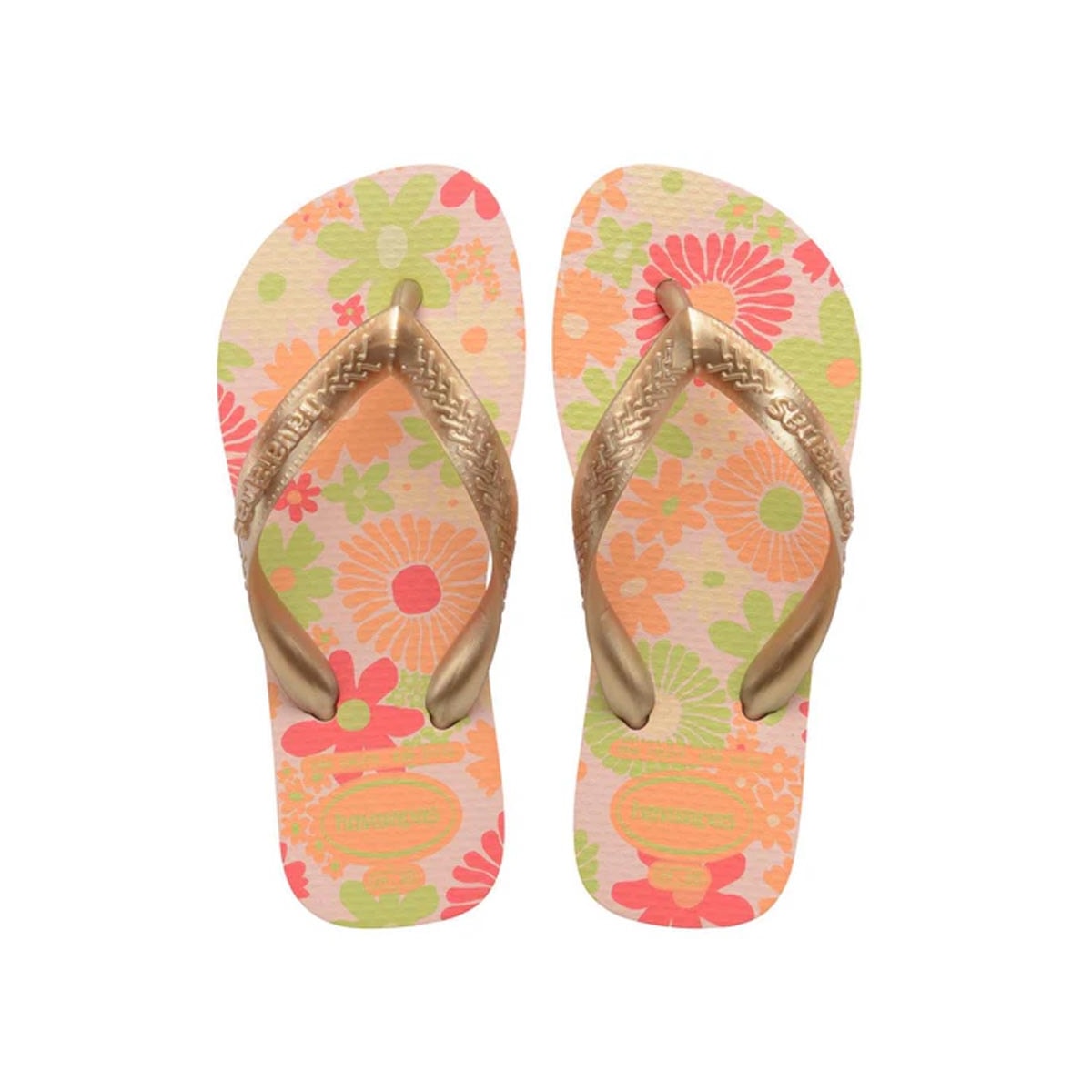 Chinelo Havaianas De Dedo Kids Flores Rosa Ballet
