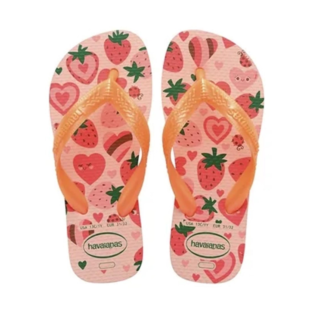 Chinelo Havaianas De Dedo Kids Flores Rosa Confete