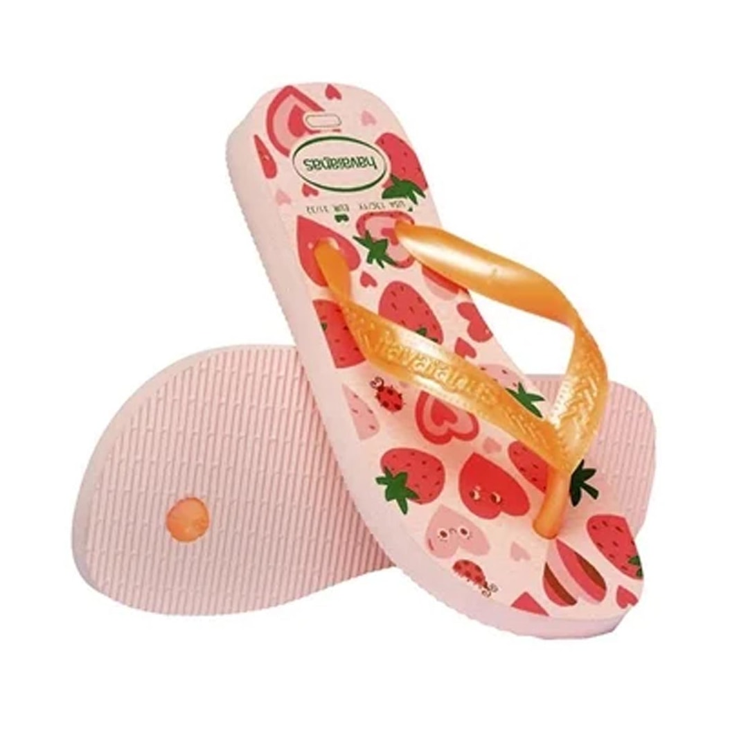 Chinelo Havaianas De Dedo Kids Flores Rosa Confete