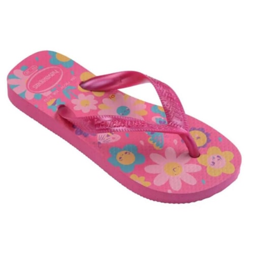 Detalhe - Chinelo Havaianas De Dedo Kids Flores Rosa Flux