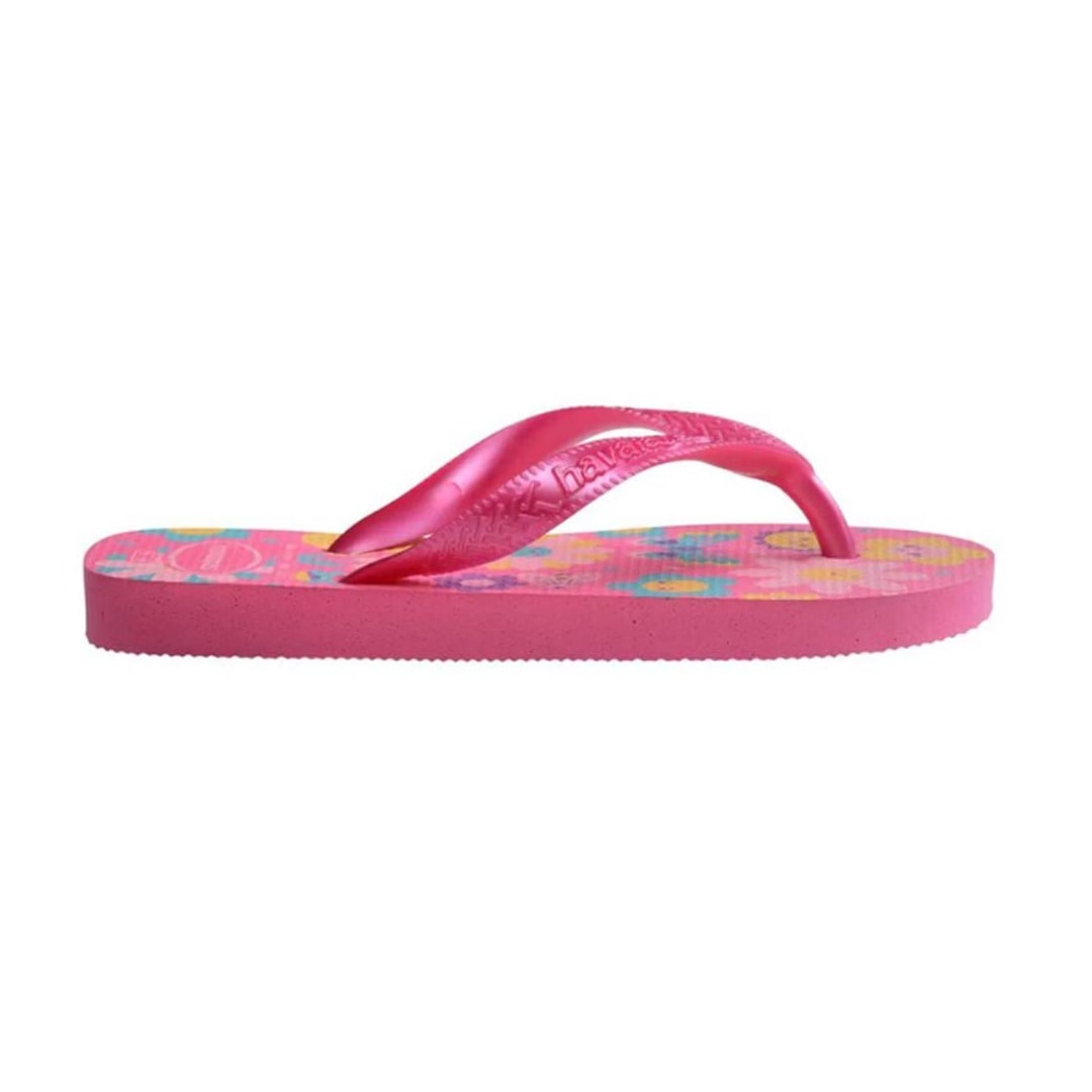 Chinelo Havaianas De Dedo Kids Flores Rosa Flux