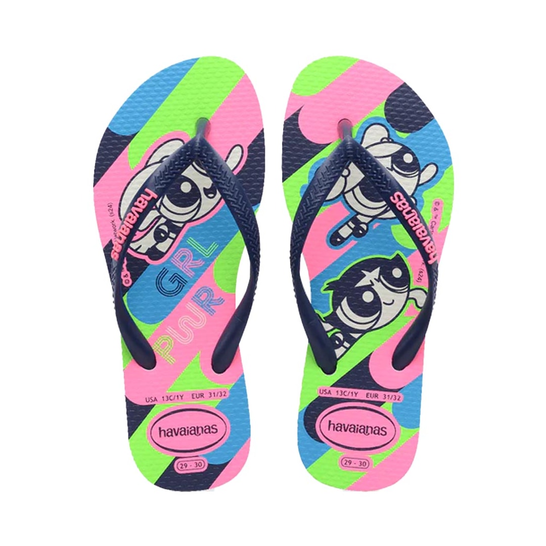 Chinelo Havaianas De Dedo Kids Slim Powerpuff Branco Chinelo Havaianas De Dedo Kids Slim Powerpuff Branco