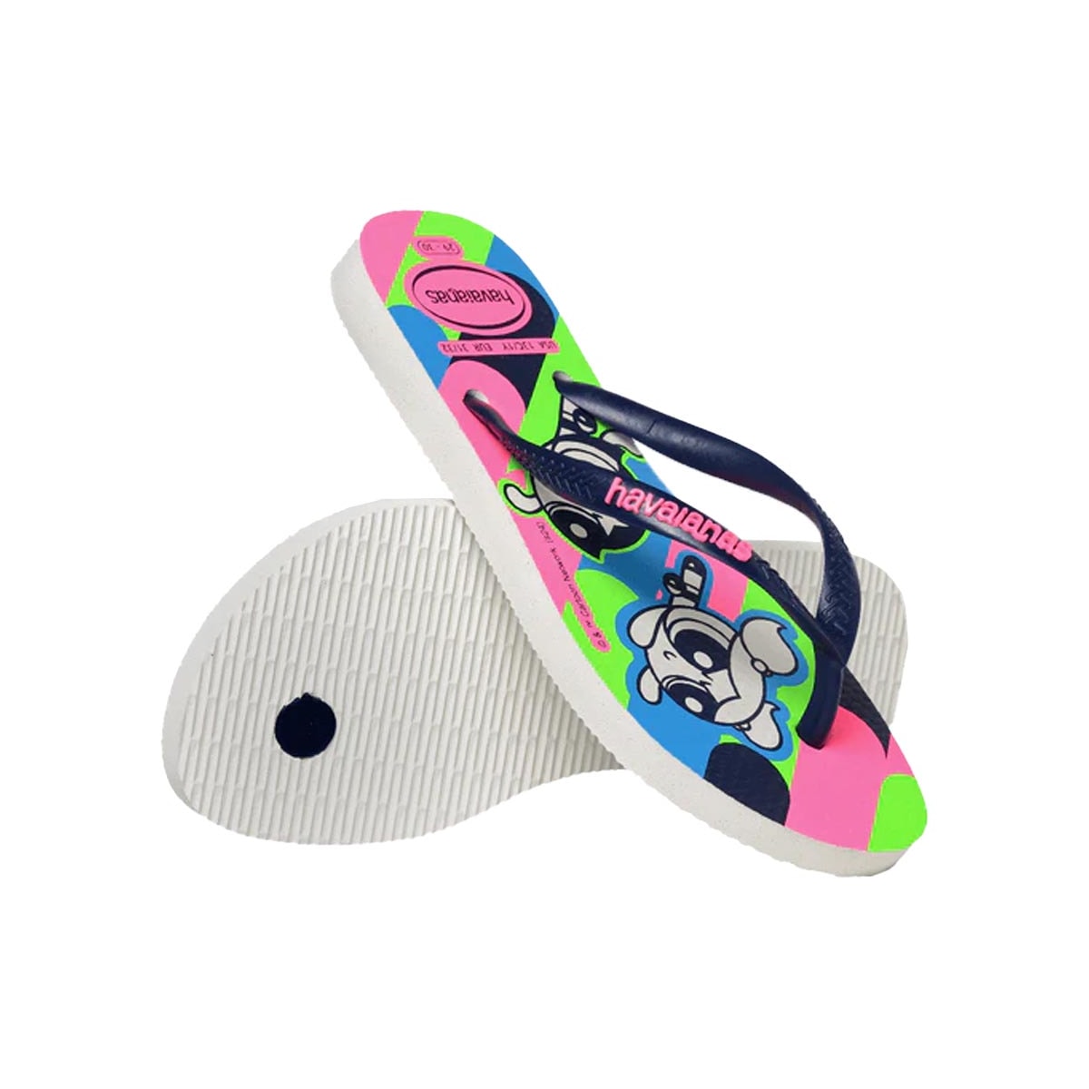 Chinelo Havaianas De Dedo Kids Slim Powerpuff Branco