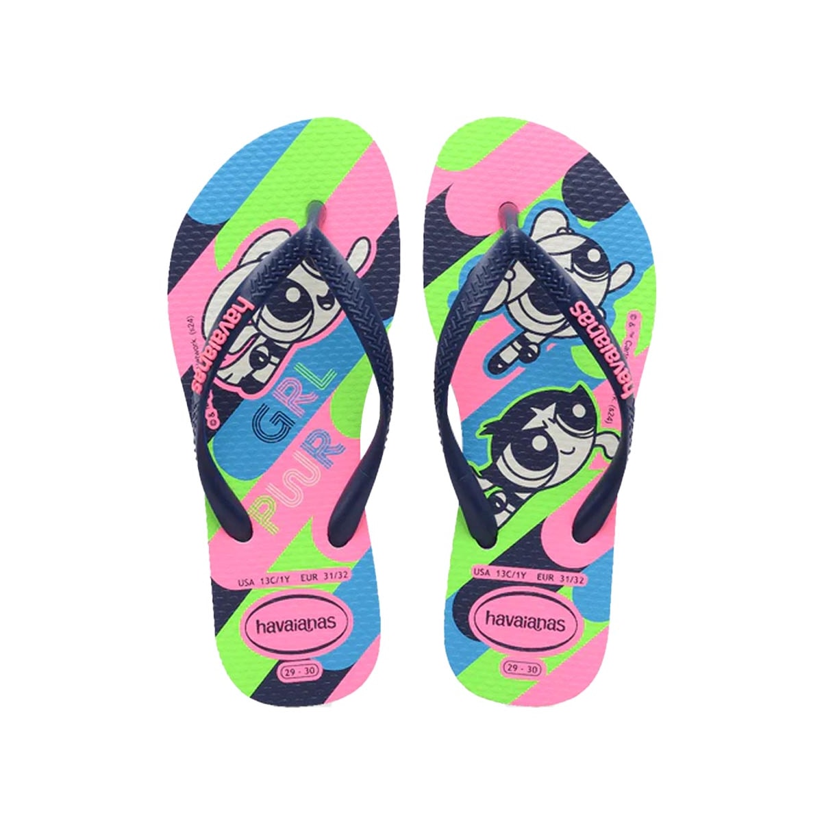 Chinelo Havaianas De Dedo Kids Slim Powerpuff Branco Chinelo Havaianas De Dedo Kids Slim Powerpuff Branco
