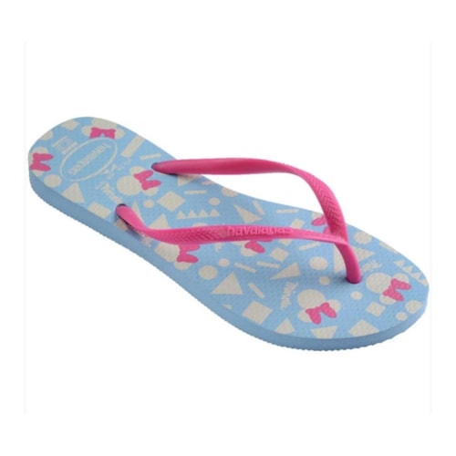 Detalhe - Chinelo Havaianas De Dedo Slim Disney Azul/Rosa