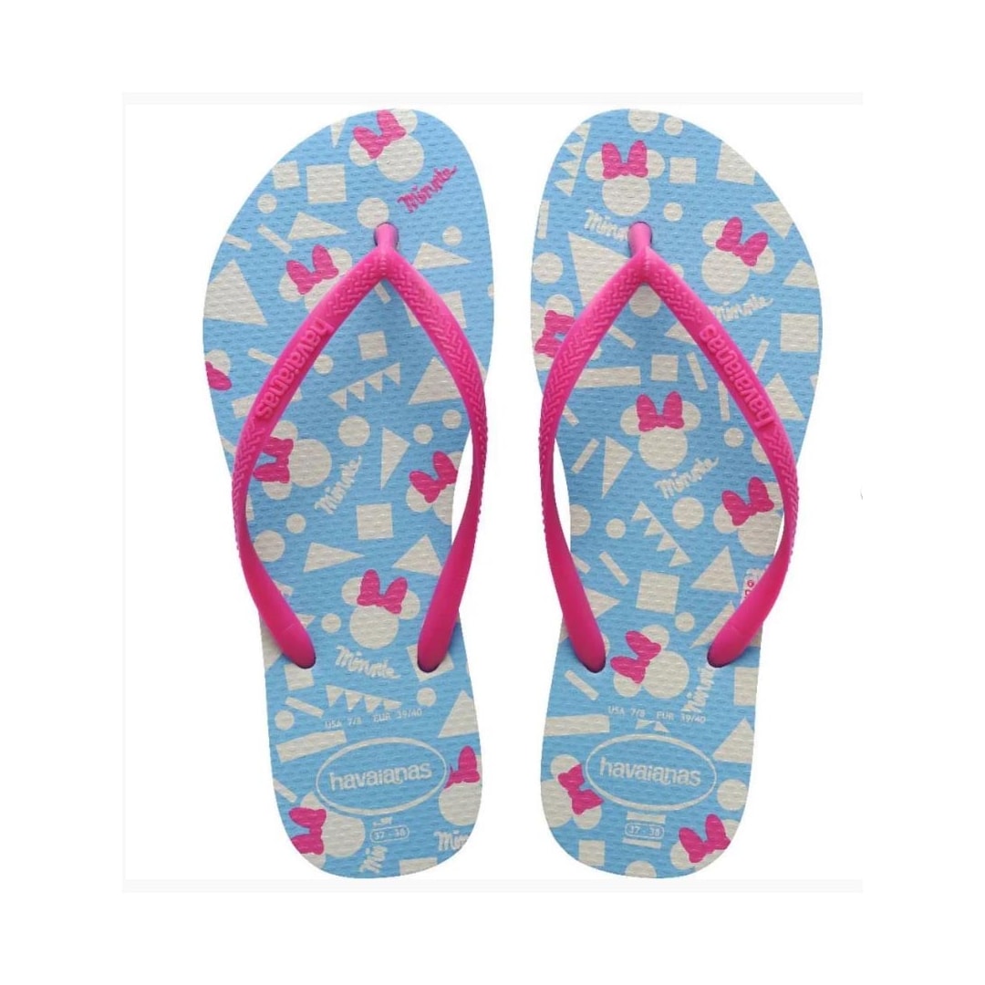 Chinelo Havaianas De Dedo Slim Disney Azul/Rosa Chinelo Havaianas De Dedo Slim Disney Azul/Rosa