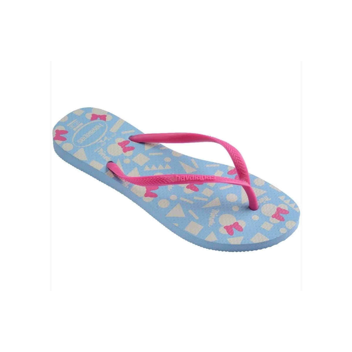 Chinelo Havaianas De Dedo Slim Disney Azul/Rosa