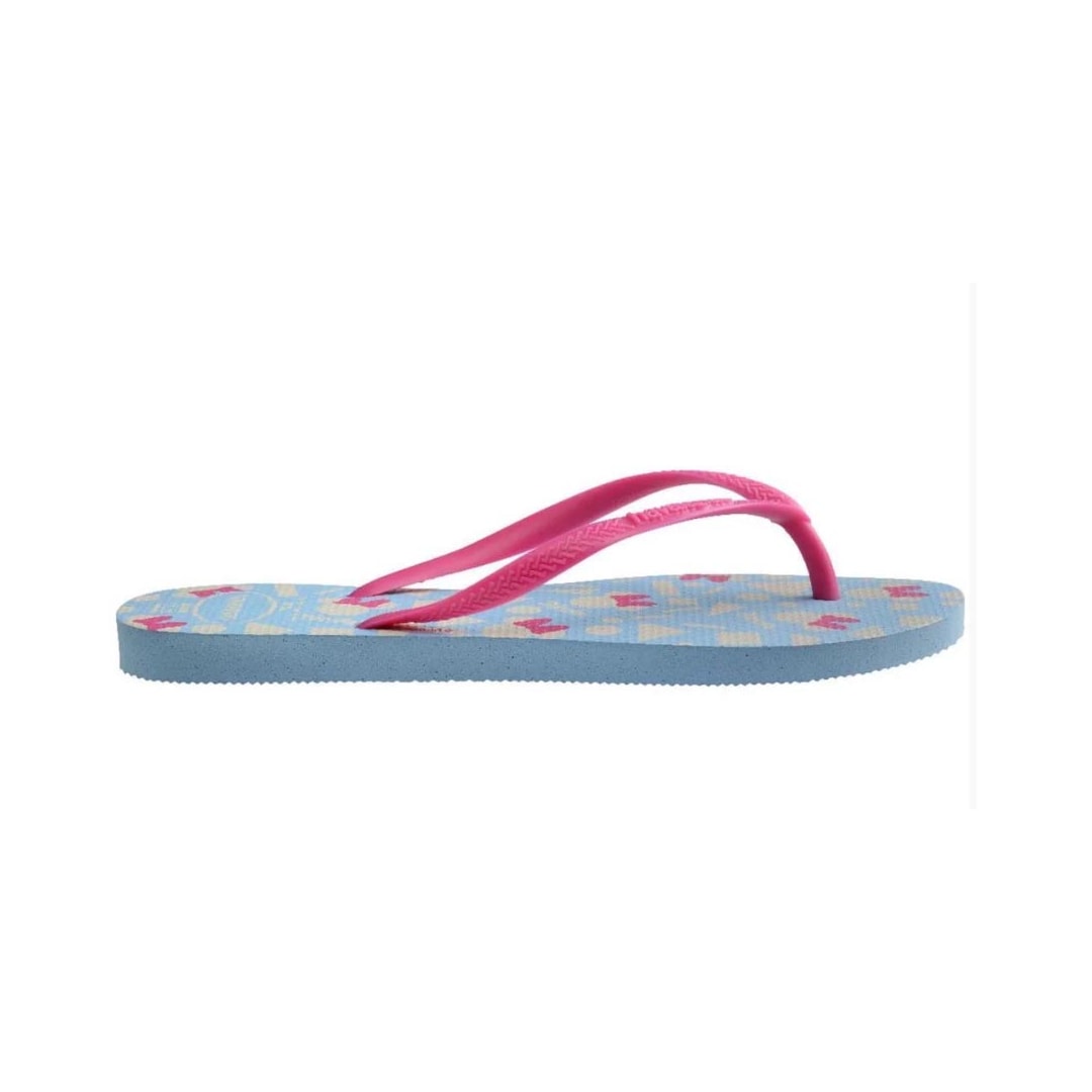 Chinelo Havaianas De Dedo Slim Disney Azul/Rosa