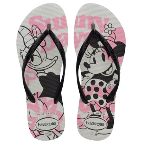 Chinelo Havaianas De Dedo Slim Disney Branco