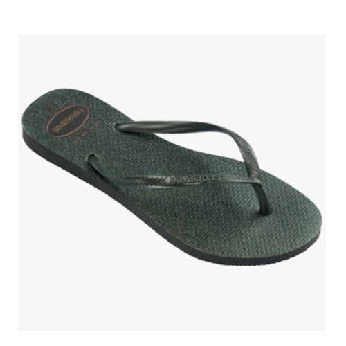 Detalhe - Chinelo Havaianas De Dedo Slim Gloss Q26043 Verde Olive